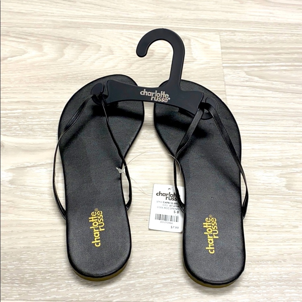 Black flip flops